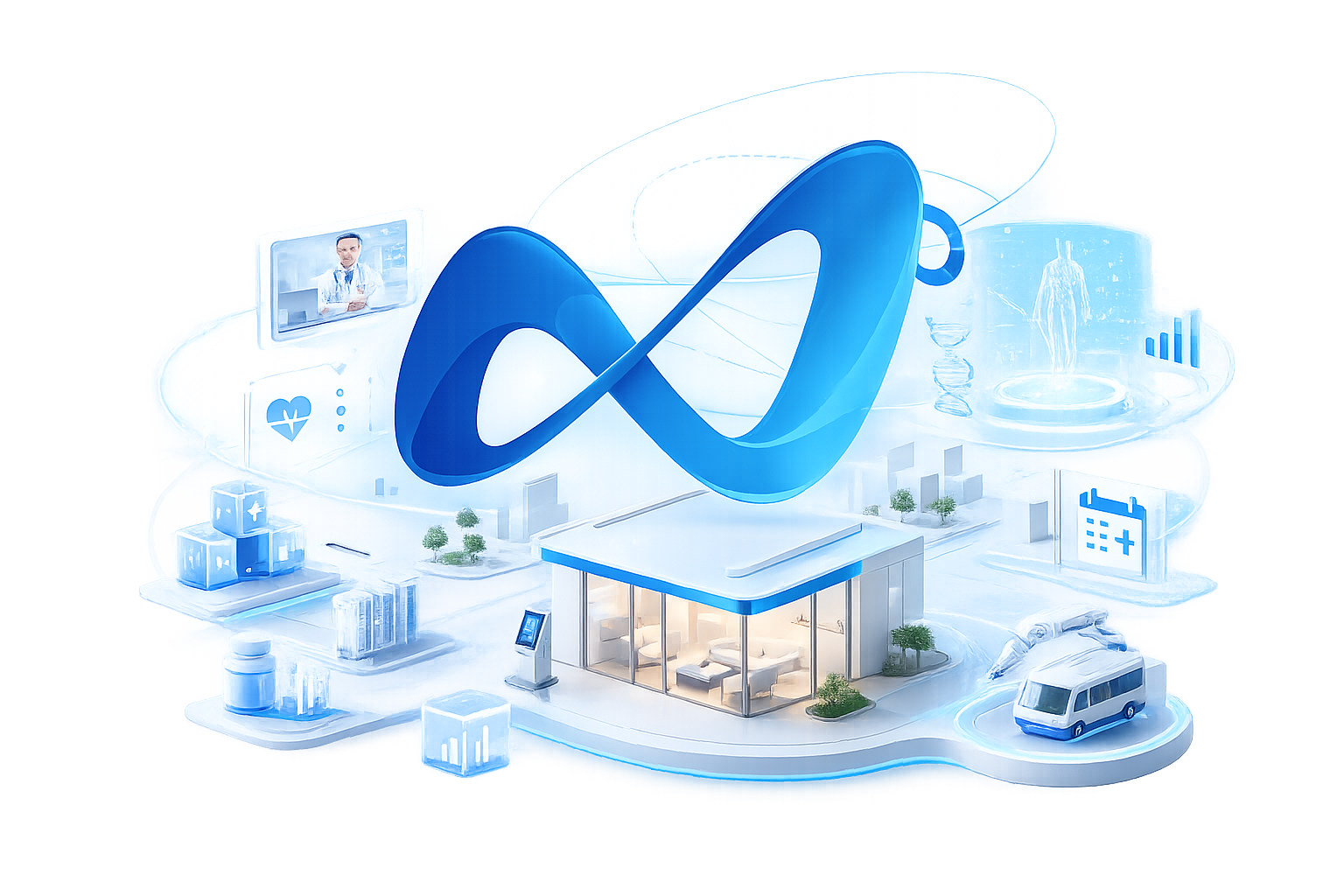 Medixus Clinicと医療プラットフォームの背景イメージ